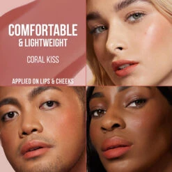 Creamy Lip And Cheek Stain Coral Kiss -GlowAura Store LIPBLUSH PDP GRID MACROS CORAL KISS LIPCHEEK