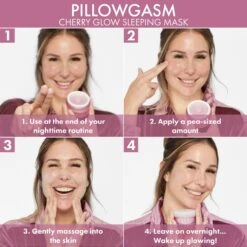 Pillowgasm Cherry Glow Sleep Mask 17 Pillowgasm Cherry Glow Sleep Mask -GlowAura Store PILLOWGASM Infographics STEPS