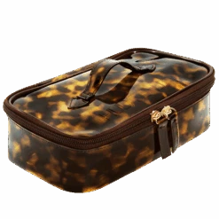 Brown Obsessions Tortoise Mini Beauty Case -GlowAura Store travelcase